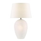 Mia - Sculptural White Glass Dual Light Source Table Lamp with Shade
