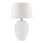 Mia - Sculptural White Glass Dual Light Source Table Lamp with Shade