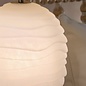 Mia - Sculptural White Glass Dual Light Source Table Lamp with Shade