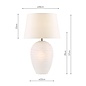 Mia - Sculptural White Glass Dual Light Source Table Lamp with Shade