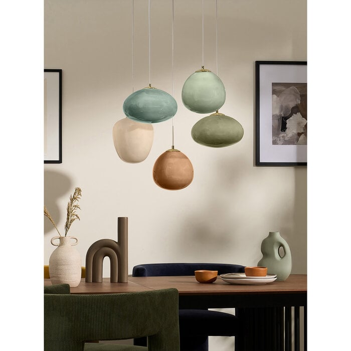 Adrianne 5 Light Cluster Pendant Ceiling Light in Green - MADE