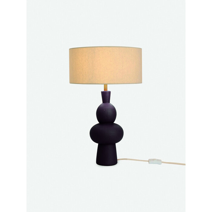 Freyja Ceramic Table Lamp in Black - MADE