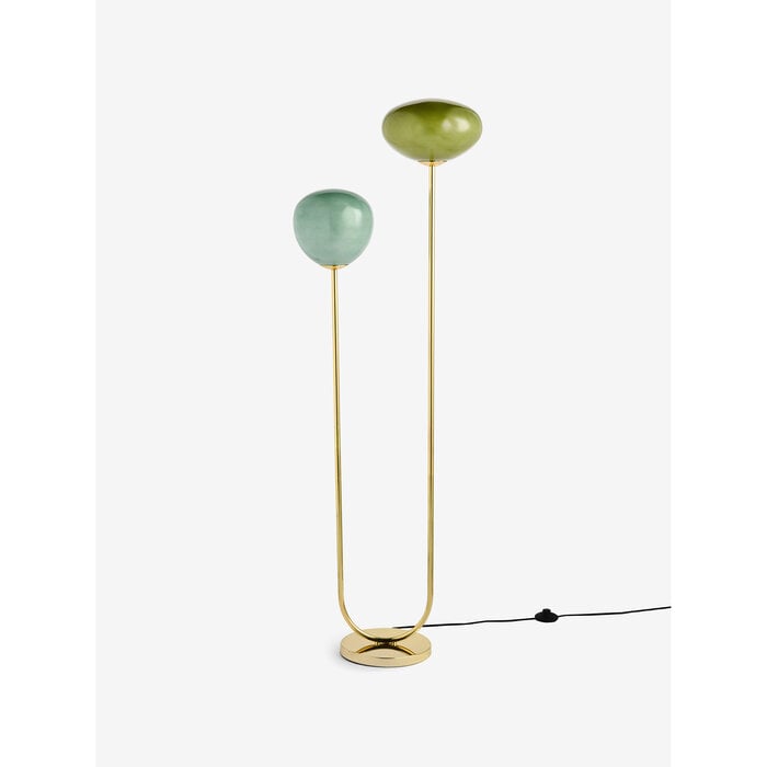 Adrianne Floor Lamp in Brass/Green - MADE