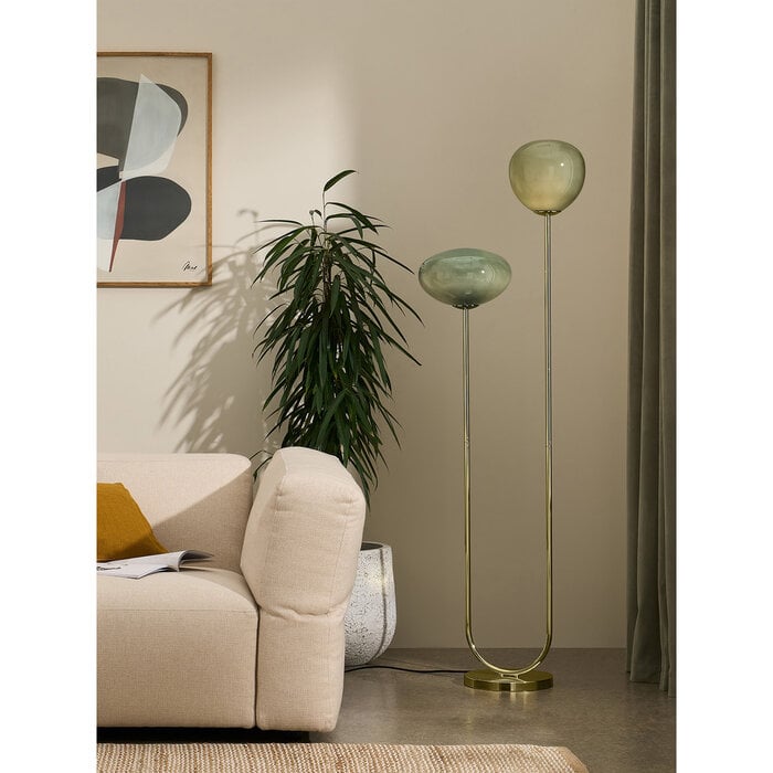 Adrianne Floor Lamp in Brass/Green - MADE
