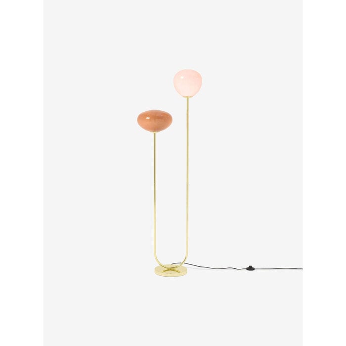 Adrianne Floor Lamp in Brass/Pink - MADE