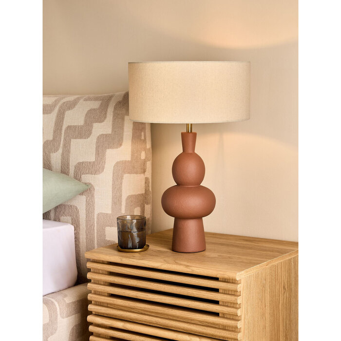 Freyja Ceramic Table Lamp in Brown - MADE