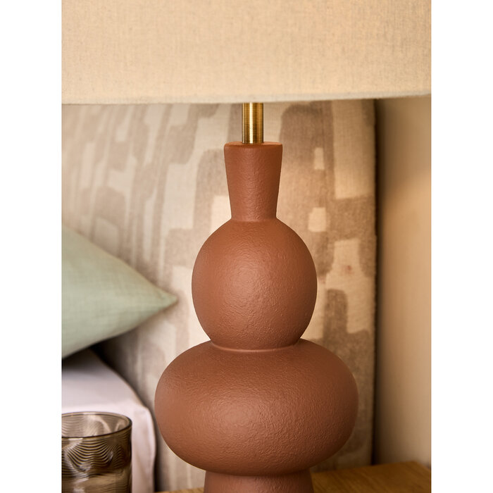 Freyja Ceramic Table Lamp in Brown - MADE