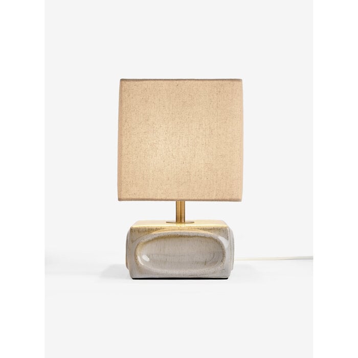 Nell Ceramic Table Lamp in Cream - MADE