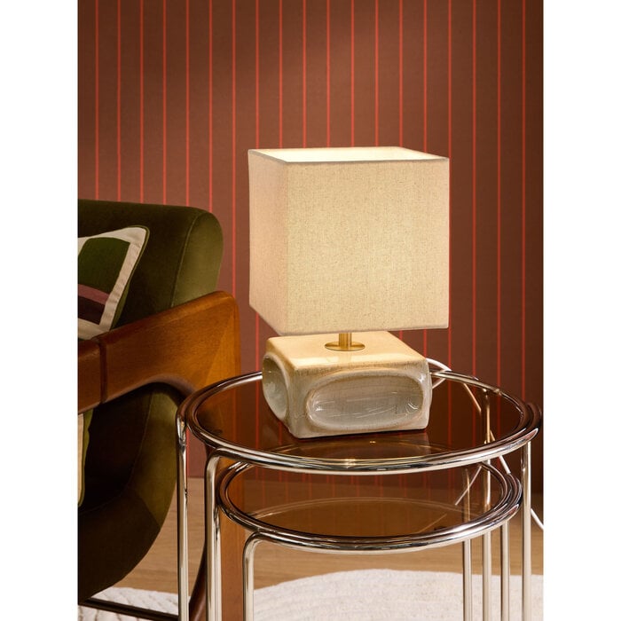 Nell Ceramic Table Lamp in Cream - MADE