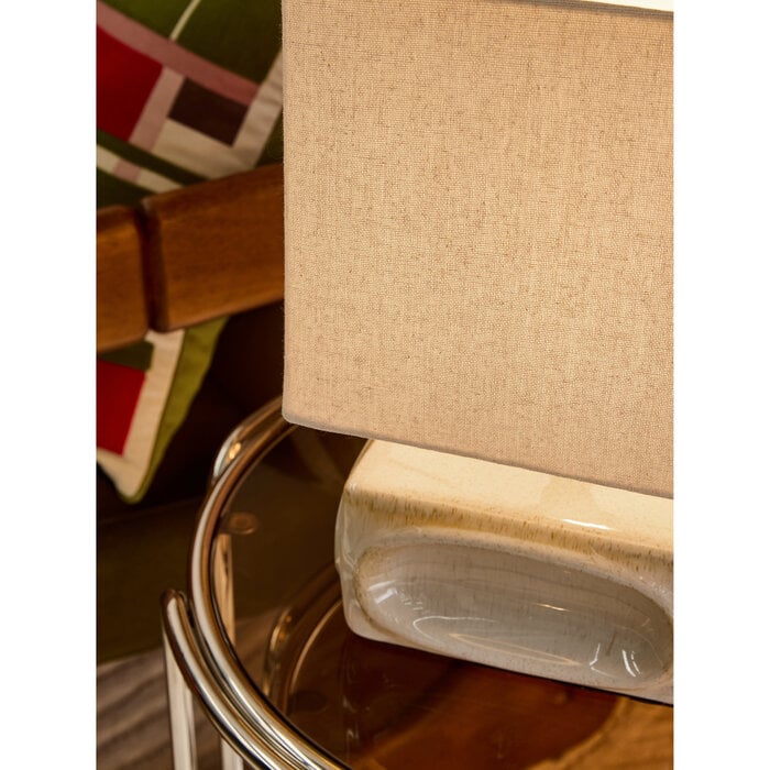 Nell Ceramic Table Lamp in Cream - MADE