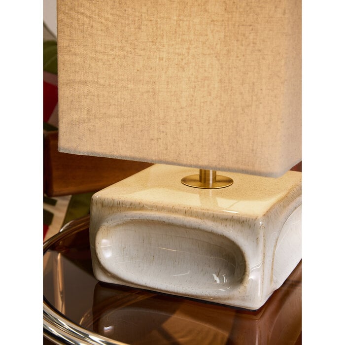 Nell Ceramic Table Lamp in Cream - MADE