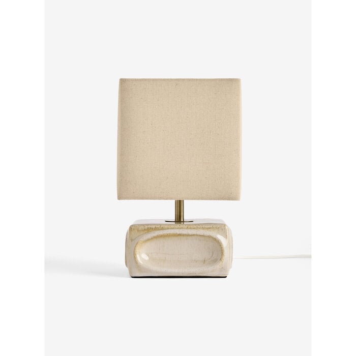 Nell Ceramic Table Lamp in Cream - MADE