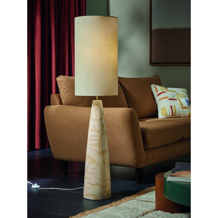 Vince Ceramic Floor Lamp in Cream - MADE