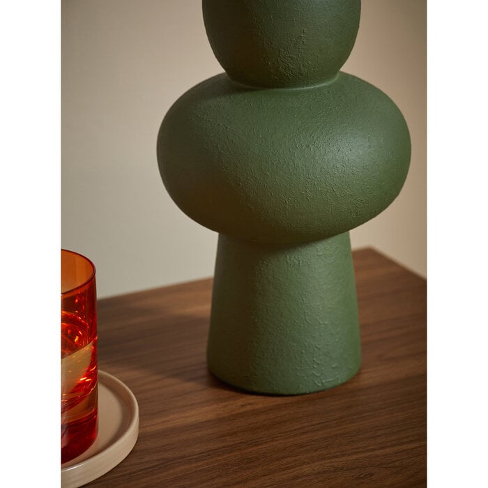 Freyja Ceramic Table Lamp in Green - MADE