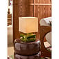 Nell Ceramic Table Lamp in Green/Ecru - MADE