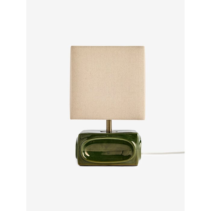 Nell Ceramic Table Lamp in Green/Ecru - MADE
