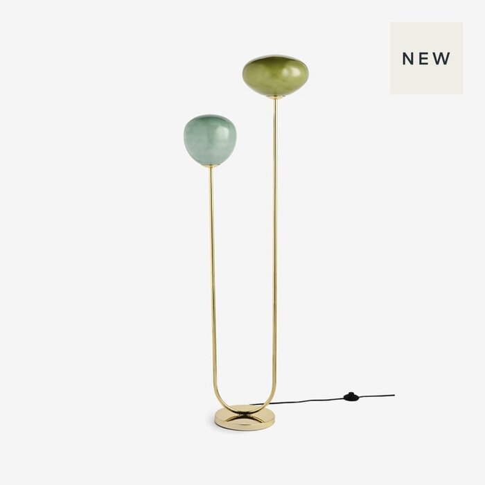 Adrianne Floor Lamp in Brass/Green - MADE