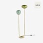 Adrianne Floor Lamp in Brass/Green - MADE
