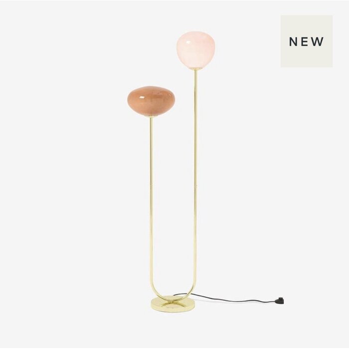 Adrianne Floor Lamp in Brass/Pink - MADE