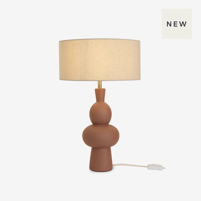 Freyja Ceramic Table Lamp in Brown - MADE