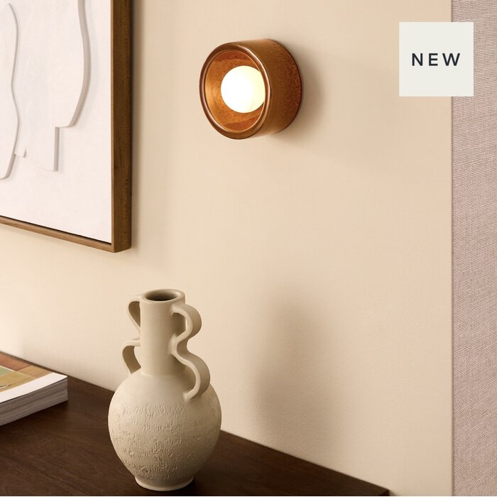 Mavi Ceramic Wall Light in Brown - MADE
