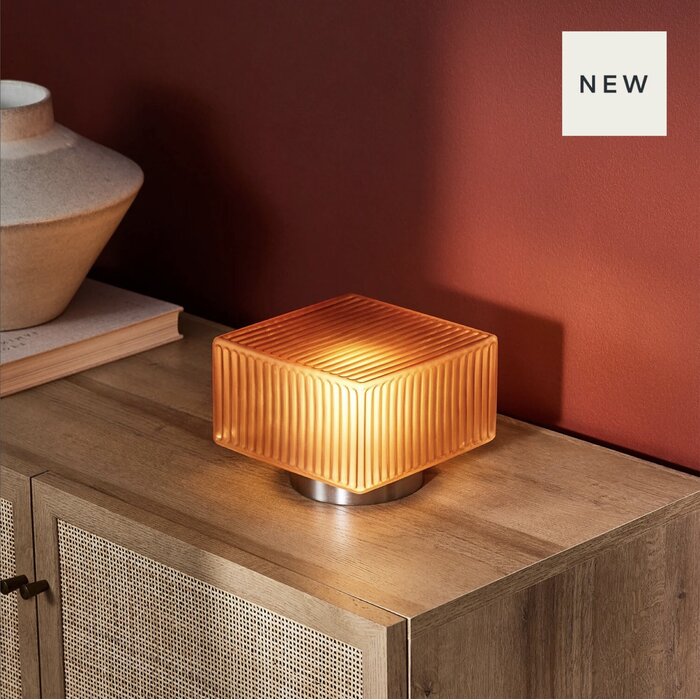 Alma Table Lamp in Brown/ Chrome - MADE