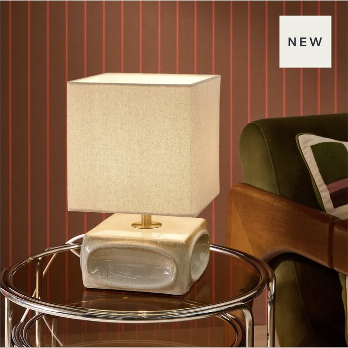 Nell Ceramic Table Lamp in Cream - MADE
