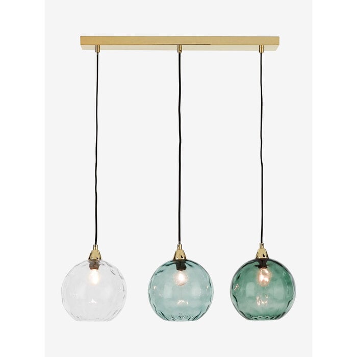 Ilaria 3 Light Linear Pendant Bar Ceiling Light in Blue - MADE