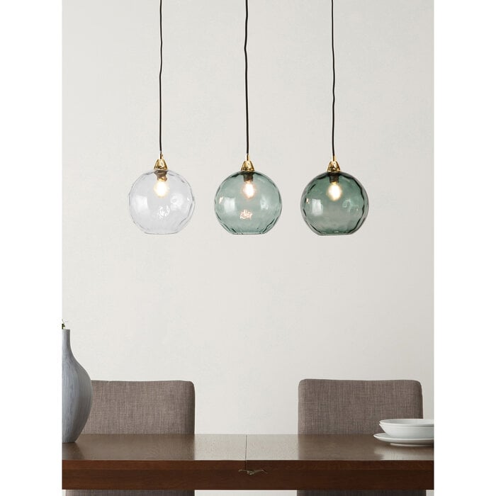 Ilaria 3 Light Linear Pendant Bar Ceiling Light in Blue - MADE