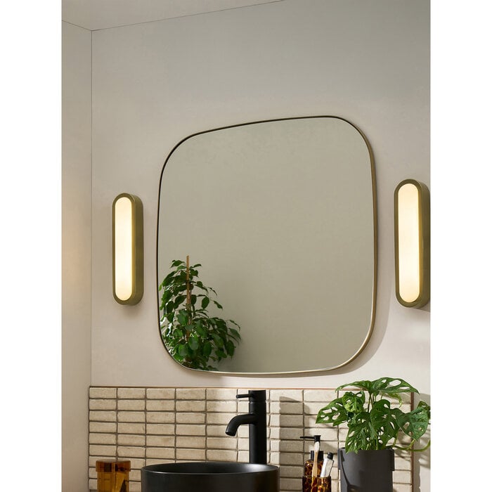 Nura Flush Bathroom Wall Light in Brass - MADE