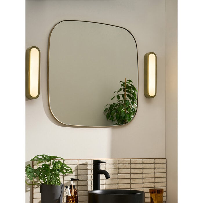 Nura Flush Bathroom Wall Light in Brass - MADE