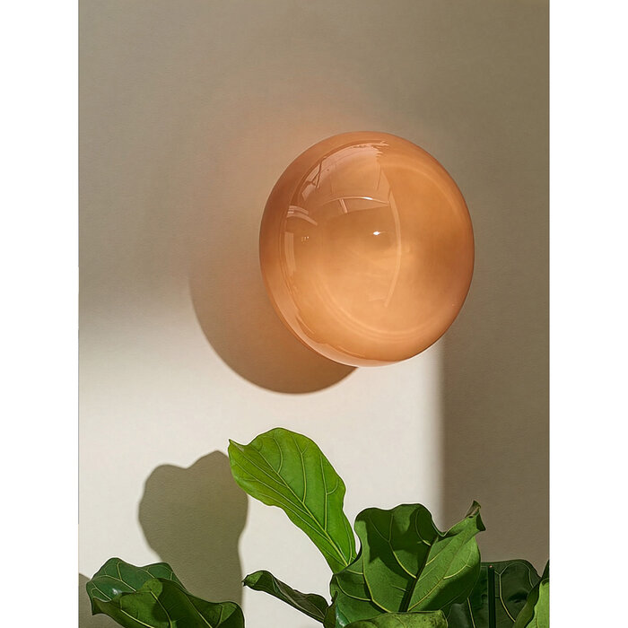 Adrianne Wall Light in Pink/ Brass - MADE