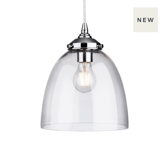 Stockton - Chrome & Glass Resto Pendant