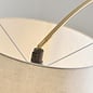 Carlton XL Modern Arc Brass Floor Lamp with Natural Fabric Shade