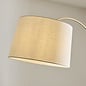 Carlton XL Modern Arc Brass Floor Lamp with Natural Fabric Shade