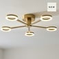 Albie Modern 5 Light Brass LED Semi Flush Ceiling Light