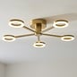 Albie Modern 5 Light Brass LED Semi Flush Ceiling Light