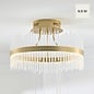 Filey-  Modern Brushed Gold & Glass LED Semi Flush Ceiling Light