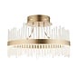 Filey-  Modern Brushed Gold & Glass LED Semi Flush Ceiling Light