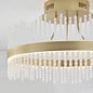 Filey-  Modern Brushed Gold & Glass LED Semi Flush Ceiling Light