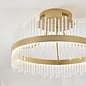 Filey-  Modern Brushed Gold & Glass LED Semi Flush Ceiling Light