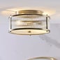 Morgan - Antique Brass & Ribbed Glass Brass Bathroom Ceiling