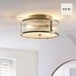 Morgan - Antique Brass & Ribbed Glass Brass Bathroom Ceiling