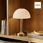 Pymore Rechargeable Cordless Brass & Opal Glass Table Lamp