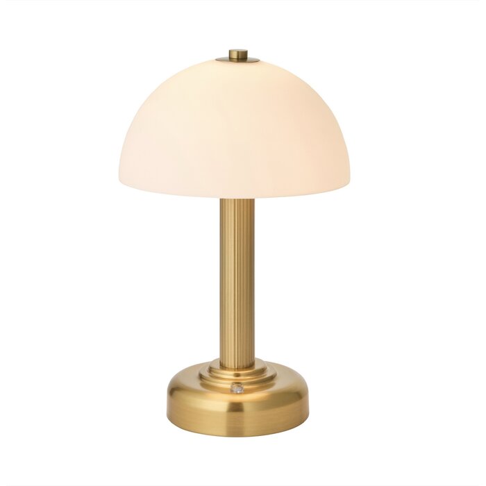 Pymore Rechargeable Cordless Brass & Opal Glass Table Lamp