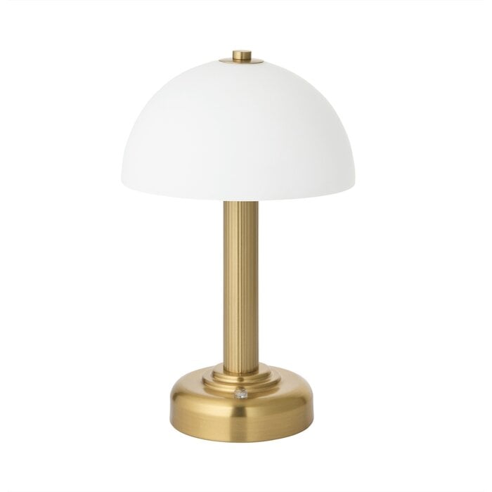 Pymore Rechargeable Cordless Brass & Opal Glass Table Lamp