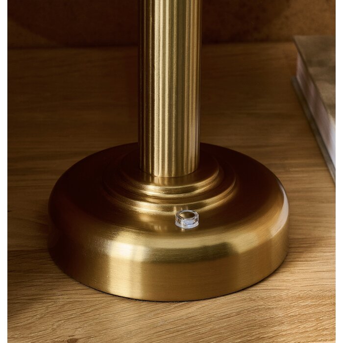 Pymore Rechargeable Cordless Brass & Opal Glass Table Lamp