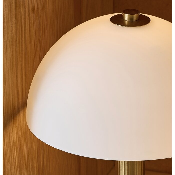Pymore Rechargeable Cordless Brass & Opal Glass Table Lamp