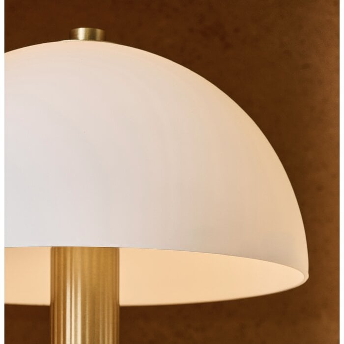 Pymore Rechargeable Cordless Brass & Opal Glass Table Lamp