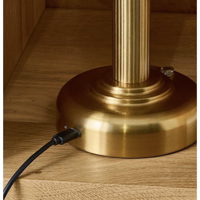 Pymore Rechargeable Cordless Brass & Opal Glass Table Lamp
